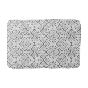 Smooth Arabesque - Greyscale Geometric Pattern Bath Mat