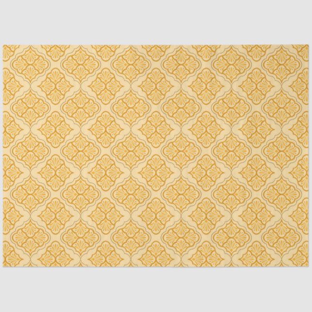 Smooth Arabesque - Honey Neutral Geometric Pattern Tissue Paper (Front)