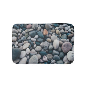 Smooth beach pebble bath mat