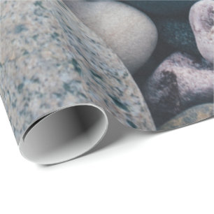 Smooth beach pebble wrapping paper