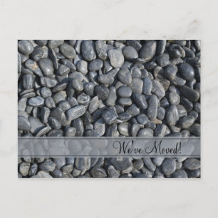 Smooth Black Pebbles Change of Address Announcement Postcard