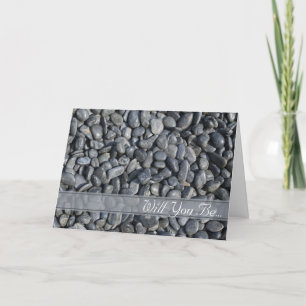 Smooth Black Pebbles Will You Be My Groomsman Invitation
