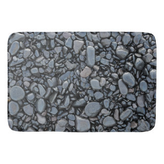 Smooth Black Shiny Stones Bath Mat