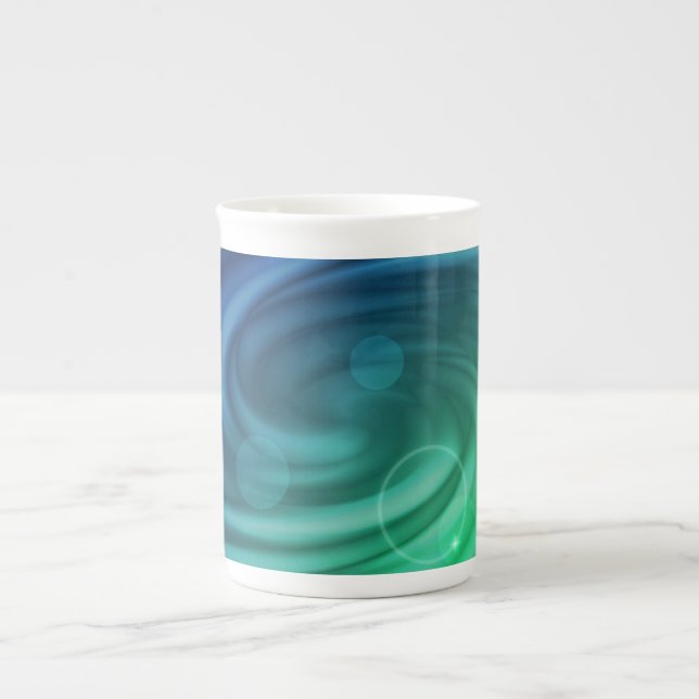 Smooth Blue And Green Colour Mix  Vortex Bone China Mug (Front)
