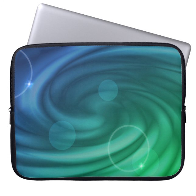 Smooth Blue And Green Colour Mix  Vortex Laptop Sleeve (Front)