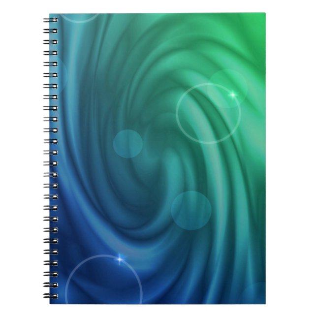 Smooth Blue And Green Colour Mix  Vortex Notebook (Front)