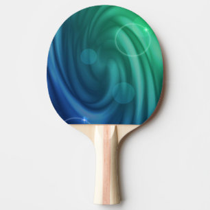 Smooth Blue And Green Colour Mix Vortex Ping Pong Paddle