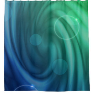 Smooth Blue And Green Colour Mix  Vortex Shower Curtain