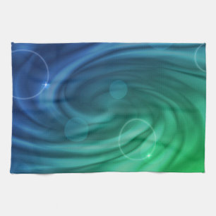 Smooth Blue And Green Colour Mix  Vortex Tea Towel