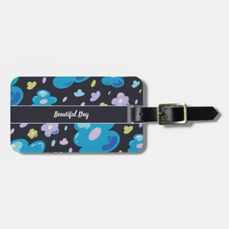 Smooth Blue Black Jelly Flower Luggage Tag