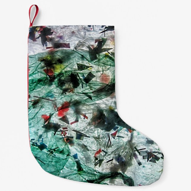 Smooth blue christmas stocking,Soft colour abstrac Small Christmas Stocking (Front)