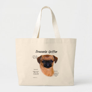 Smooth Brussels Griffon History Large Tote Bag