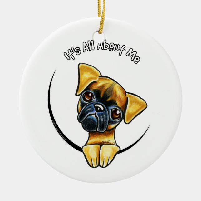 Smooth Brussels Griffon IAAM Ceramic Ornament (Front)