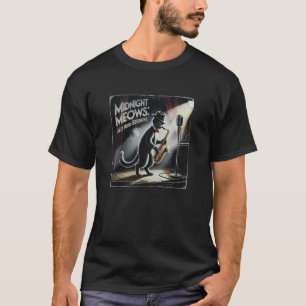 Smooth Cat with Saxophone in Jazz Club Spotlight T-Shirt
