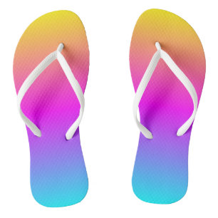 Smooth Cheerful Gradient Colours Yellow Pink Blue Thongs