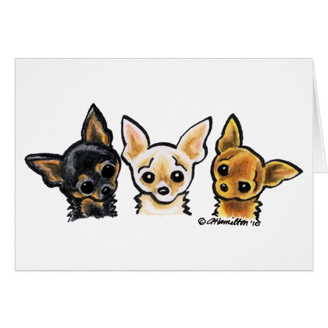 Smooth Chihuahua Trio (Front Horizontal)
