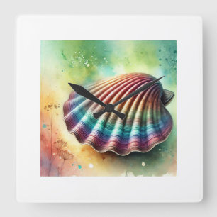 Smooth Clam in the Ocean Light 040924AREF117 - Wat Square Wall Clock