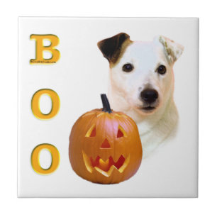 Smooth Coat Parson Russell Terrier Halloween BOO Ceramic Tile