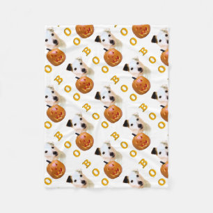 Smooth Coat Parson Russell Terrier Halloween BOO Fleece Blanket