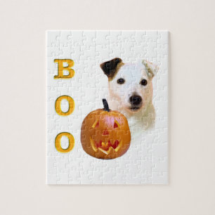 Smooth Coat Parson Russell Terrier Halloween BOO Jigsaw Puzzle
