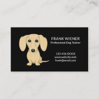 Smooth Coated Cream Blonde Dachshund Cartoon Dog
