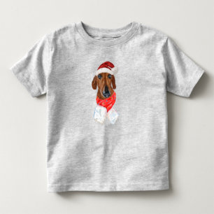 Smooth Coated Dachshund Christmas Holiday Toddler T-Shirt
