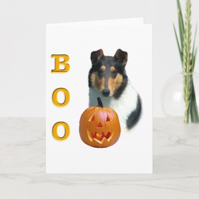 Smooth Collie Boo  Holiday Card (Front)