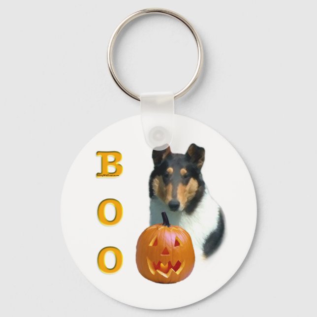 Smooth Collie Boo Keychain (Front)