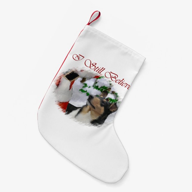 Smooth Collie Christmas Small Christmas Stocking (Front (Hanging))