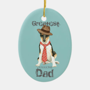 Smooth Collie Dad Ceramic Ornament