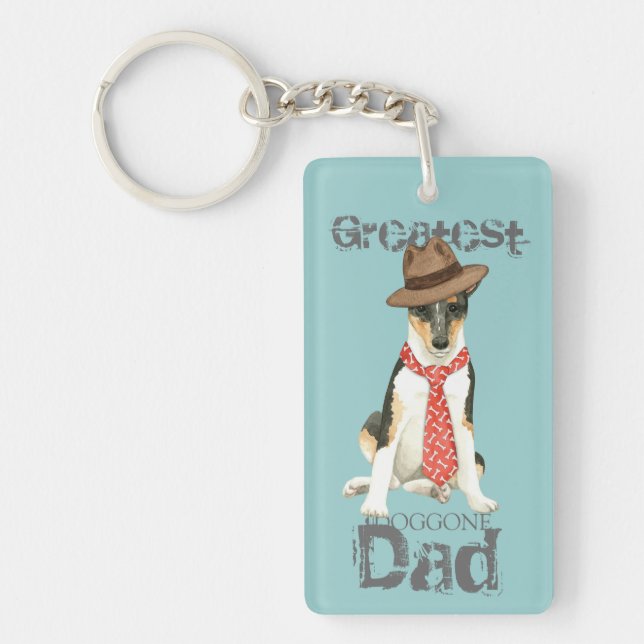 Smooth Collie Dad Key Ring (Front)