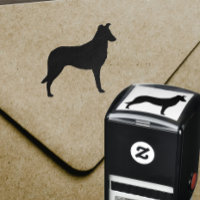 Smooth Collie Dog Breed Silhouette Rubber Stamp