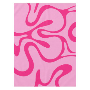 Smooth Contours Preppy Pink Abstract Pattern Tablecloth