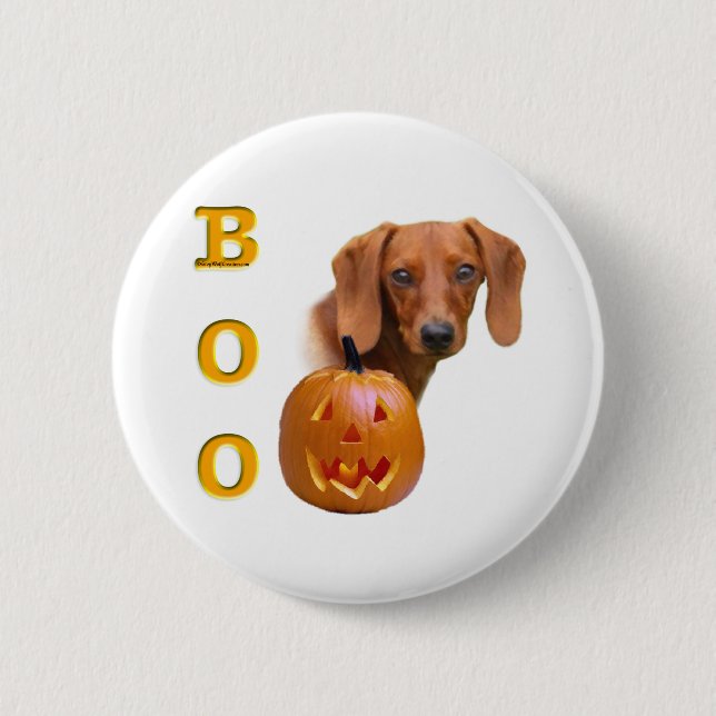 Smooth Dachshund Boo - Button (Front)