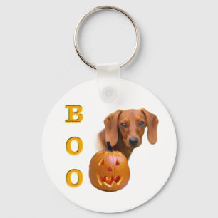 Smooth Dachshund Boo Keychain