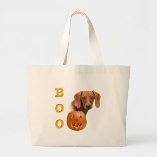 Smooth Dachshund Boo Large Tote Bag