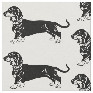 smooth dachshund dog fabric
