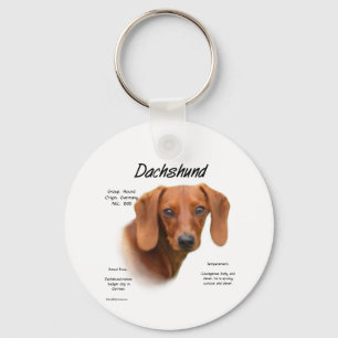 Smooth Dachshund History Key Ring