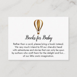 Smooth Faux Gold Hot Air Balloon Book Request Card