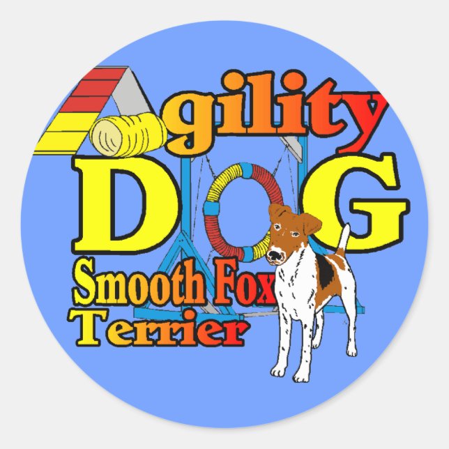Smooth_Fox_Terrier_Agility Classic Round Sticker (Front)