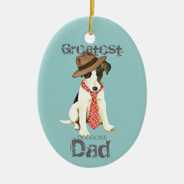 Smooth Fox Terrier Dad Ceramic Ornament (Front)