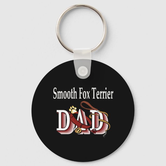 smooth fox terrier dad Keychain (Front)