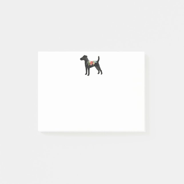 Smooth Fox Terrier Dog Breed Boho Floral Post-it Notes (Front)