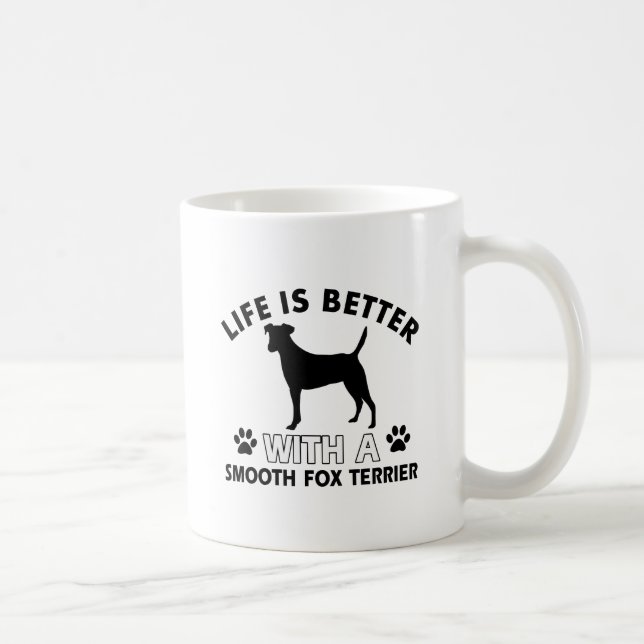 Smooth Fox Terrier dog breed designs Coffee Mug (Right)