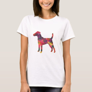 Smooth Fox Terrier Dog Breed Geo Silhouette Multi T-Shirt