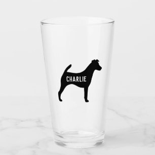 Smooth Fox Terrier Dog Silhouette Personalised Glass