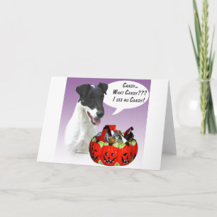 Smooth Fox Terrier Halloween Candy Card