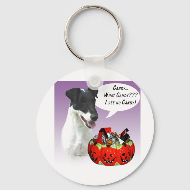Smooth Fox Terrier Halloween Candy Key Ring (Front)