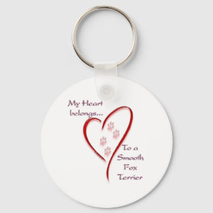 Smooth Fox Terrier Heart Belongs Key Ring