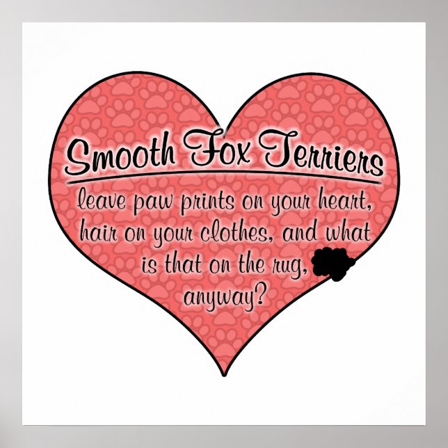 Smooth Fox Terrier Paw Prints Dog Humour (Front)